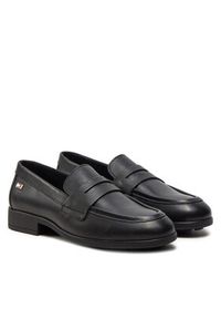 TOMMY HILFIGER - Tommy Hilfiger Lordsy Flag Leather Classic Loafer FW0FW08030 Czarny. Kolor: czarny. Materiał: skóra #4