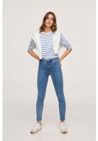 mango - Mango jeansy Anne damskie high waist. Stan: podwyższony. Kolor: niebieski