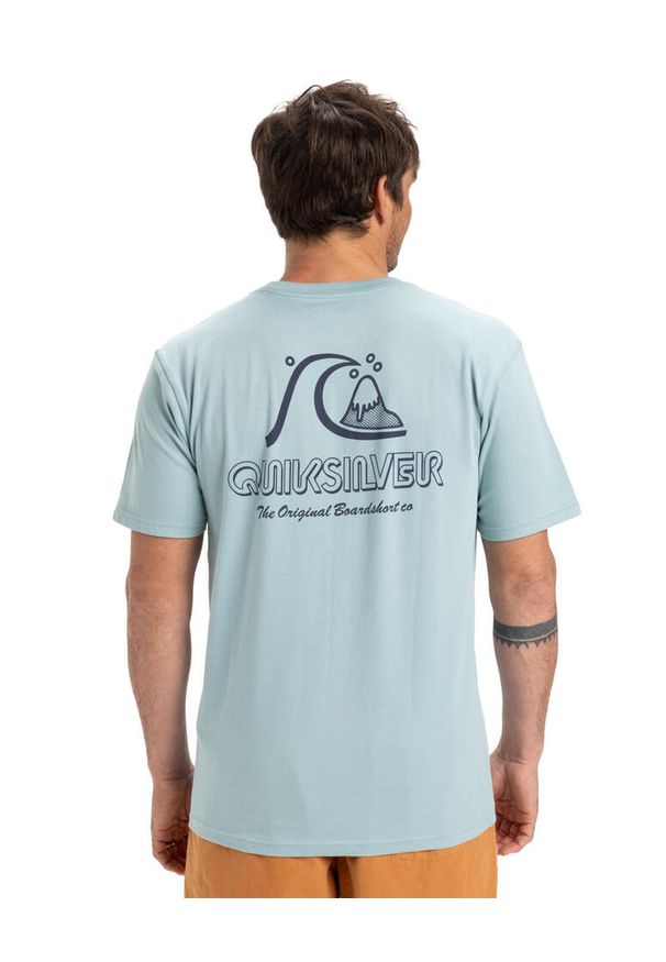 Quiksilver - Koszulka z krótkim rękawem dla Mężczyzn EVO ORIGINAL Niebieski. Kolor: niebieski. Materiał: materiał, bawełna. Długość rękawa: krótki rękaw. Długość: krótkie