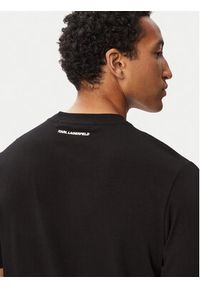 Karl Lagerfeld - KARL LAGERFELD T-Shirt 755048 563235 Czarny Regular Fit. Typ kołnierza: dekolt w karo. Kolor: czarny. Materiał: bawełna #5