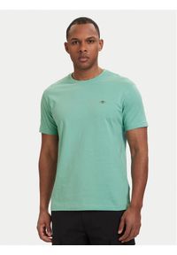 GANT - Gant T-Shirt Shield 2003184 Turkusowy Regular Fit. Kolor: turkusowy. Materiał: bawełna #1