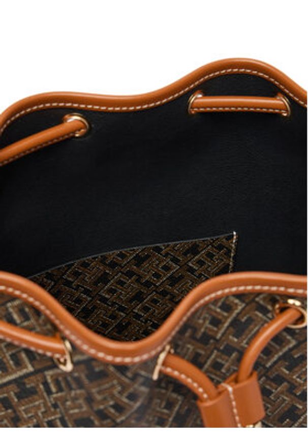 TOMMY HILFIGER - Tommy Hilfiger Torebka Th Monoplay Bucket Le AW0AW18847 Czarny. Kolor: czarny. Materiał: skórzane
