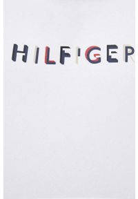 TOMMY HILFIGER - Tommy Hilfiger bluza męska kolor biały z kapturem wzorzysta. Typ kołnierza: kaptur. Kolor: biały. Materiał: bawełna, dzianina. Długość rękawa: długi rękaw. Długość: długie #6