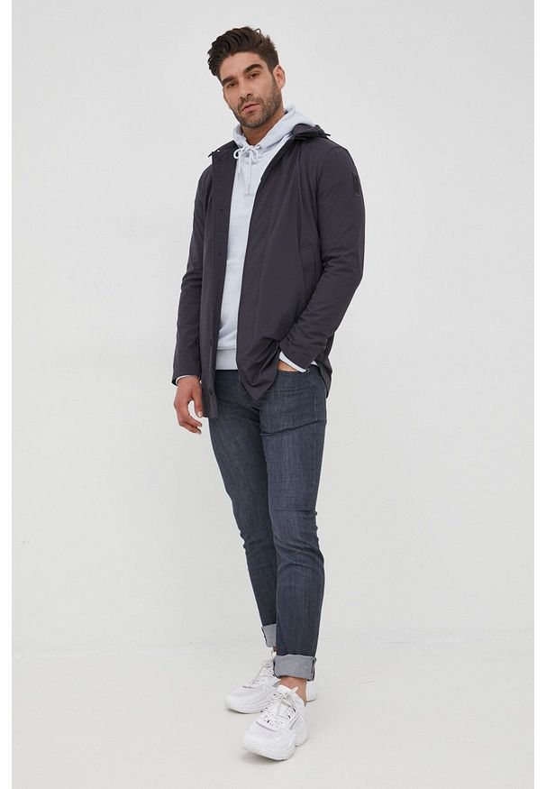 BOSS bluza bawełniana BOSS CASUAL męska z kapturem gładka. Okazja: na co dzień. Typ kołnierza: kaptur. Kolor: niebieski. Materiał: bawełna. Wzór: gładki. Styl: casual