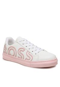 BOSS - Boss Sneakersy J19081 Różowy. Kolor: różowy. Materiał: skóra #3