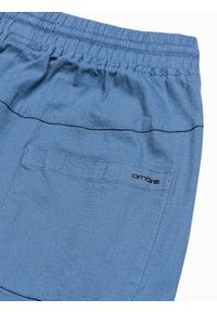 Ombre Clothing - Spodnie męskie joggery P960 - niebieskie - XXL. Kolor: niebieski. Materiał: materiał, bawełna