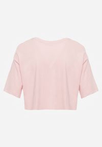Renee - Jasnoróżowy T-shirt Phelista. Okazja: na co dzień. Kolor: różowy. Materiał: jeans. Długość rękawa: krótki rękaw. Długość: krótkie. Styl: casual, klasyczny #7