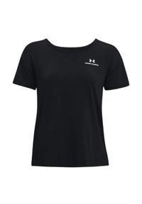 Under Armour - T-shirt Damski Z Krótkim Rękawem Rush Energy Core. Kolor: czarny. Długość rękawa: krótki rękaw. Długość: krótkie. Sport: turystyka piesza