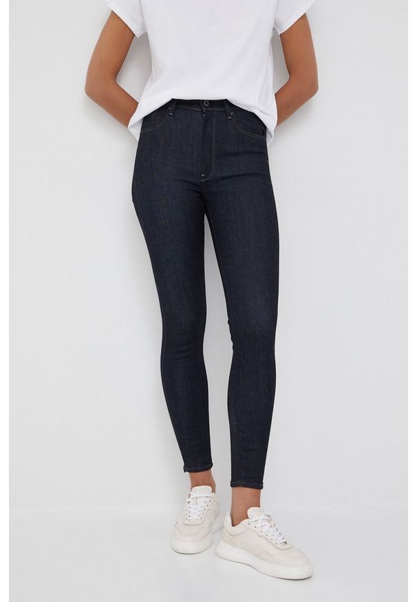 G-Star RAW - G-Star Raw jeansy Kafey damskie high waist. Stan: podwyższony. Kolor: niebieski