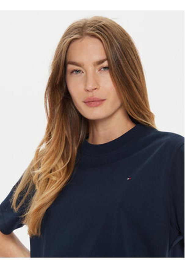 TOMMY HILFIGER - Tommy Hilfiger T-Shirt Modern Flag WW0WW43597 Granatowy Relaxed Fit. Kolor: niebieski. Materiał: bawełna