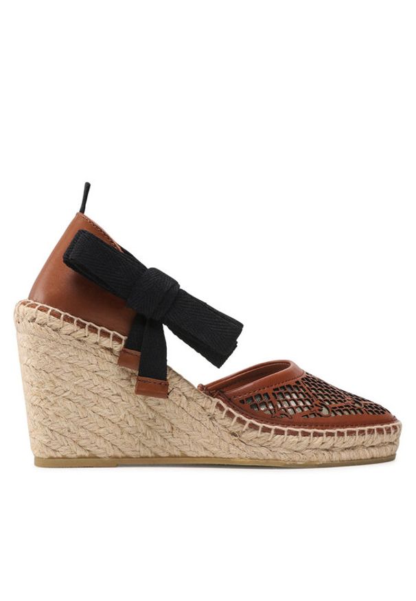 Pinko - PINKO Espadryle Patty Sandalo PE 22 BLKS1 1H211A Y86A Brązowy. Kolor: brązowy. Materiał: skóra