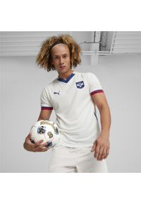 Puma - Koszulka wyjazdowa Serbie Euro 2024. Kolor: niebieski, wielokolorowy, biały. Sport: piłka nożna