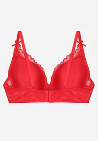 Born2be - Czerwony Koronkowy Biustonosz z Ozdobnymi Kokardkami na Ramiączkach Aeleolopei. Kolor: czerwony. Materiał: koronka. Wzór: koronka, aplikacja #3