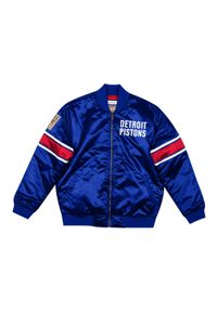 Mitchell & Ness - Satynowa bluza dresowa Detroit Pistons. Kolor: niebieski. Materiał: dresówka, satyna. Sport: koszykówka #1