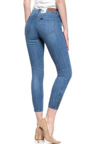 Lee - LEE SCARLETT CROPPED DAMSKIE SPODNIE JEANSOWE JEANSY DŻINSY RURKI 112106375