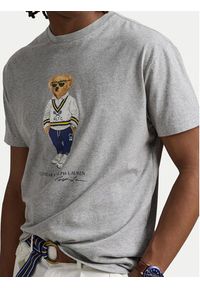 Polo Ralph Lauren T-Shirt 710973137002 Szary Slim Fit. Typ kołnierza: polo. Kolor: szary. Materiał: bawełna #5