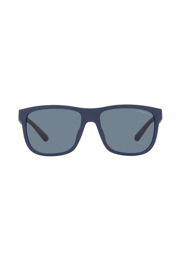 Emporio Armani okulary przeciwsłoneczne męskie kolor granatowy. Kolor: niebieski