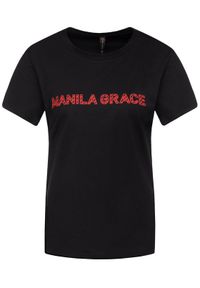 Manila Grace T-Shirt T169CU Czarny Regular Fit. Kolor: czarny #3