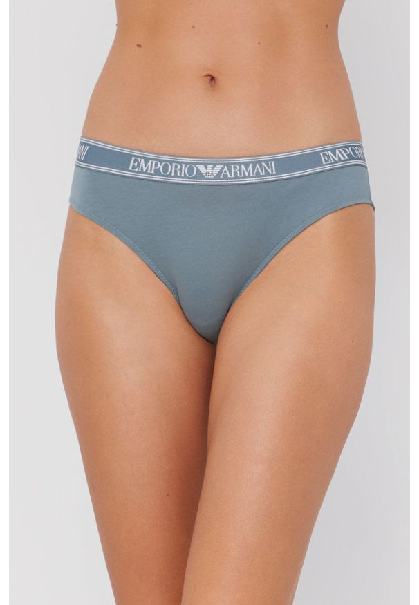 Emporio Armani Underwear Brazyliany kolor zielony. Kolor: zielony. Materiał: materiał, dzianina. Wzór: gładki