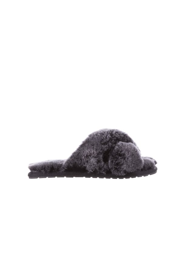 emu - Klapki Emu Mayberry Frost Black 21 119140, Czarny, Futro naturalne. Kolor: czarny. Materiał: skóra. Wzór: paski. Styl: elegancki