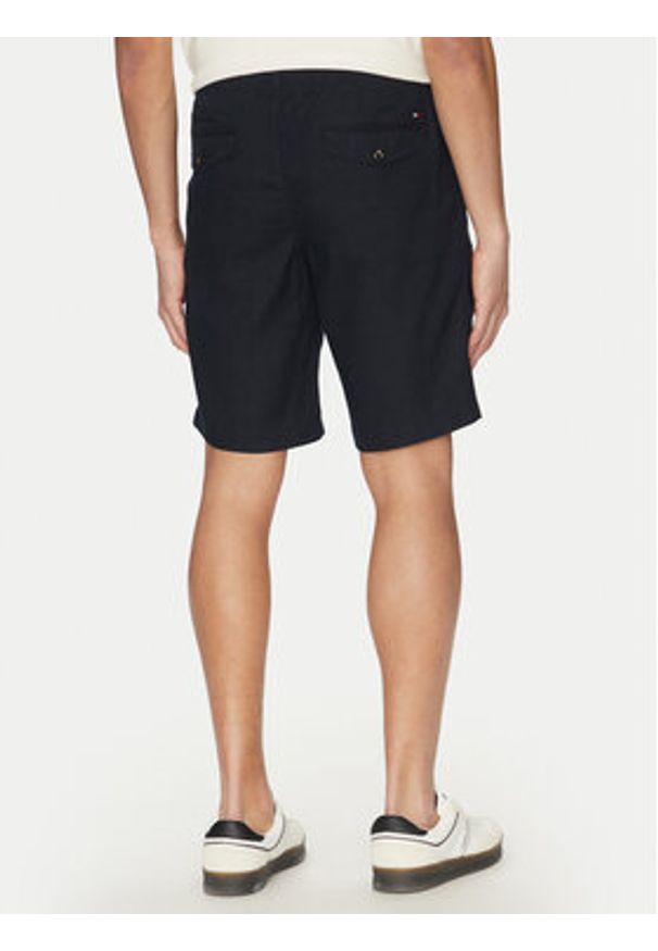 TOMMY HILFIGER - Tommy Hilfiger Szorty materiałowe Harlem MW0MW37804 Granatowy Regular Fit. Kolor: niebieski. Materiał: len