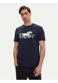 Mustang T-Shirt Austin 1016279 Granatowy Regular Fit. Kolor: niebieski. Materiał: bawełna