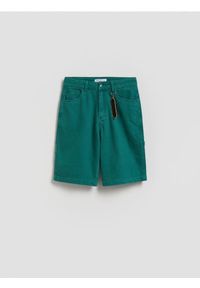 Reserved - Szorty z brelokiem - morski. Kolor: morski. Materiał: tkanina, bawełna #1