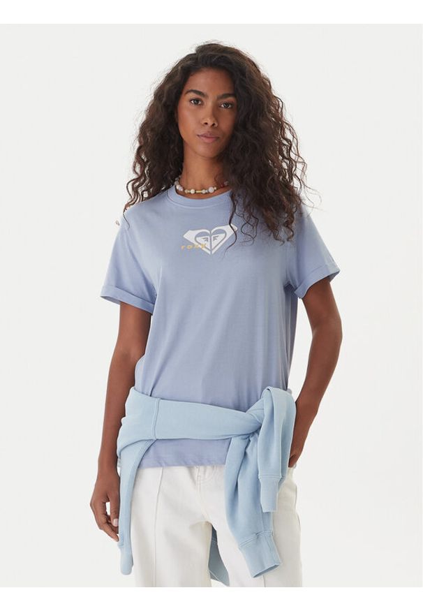 Roxy T-Shirt Oceanregular ERJZT06078 Niebieski Regular Fit. Kolor: niebieski. Materiał: bawełna