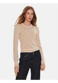 Guess Sweter Lise W4BR21 Z37K0 Beżowy Regular Fit. Kolor: beżowy. Materiał: syntetyk