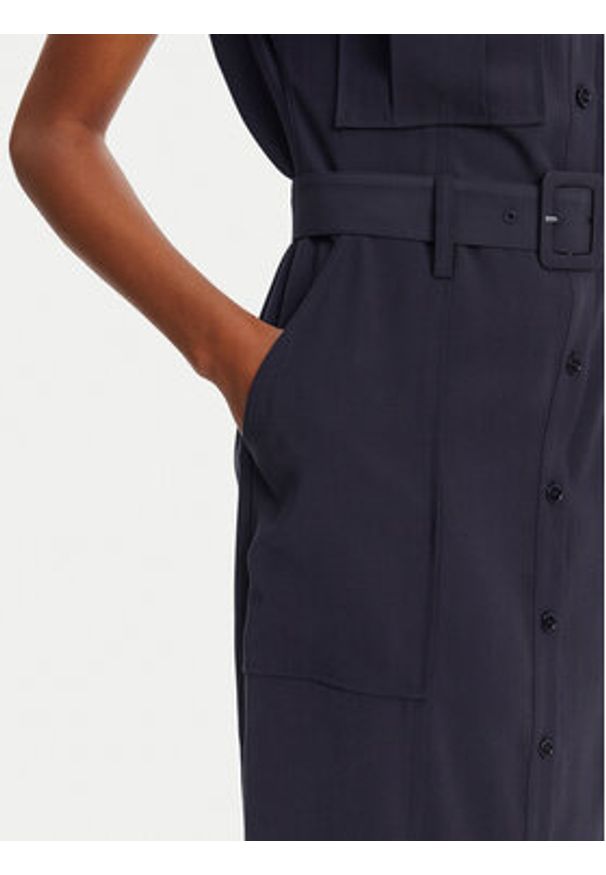 Patrizia Pepe Sukienka koszulowa 2A2870/A573-C789 Granatowy Regular Fit. Kolor: niebieski. Materiał: wiskoza. Typ sukienki: koszulowe