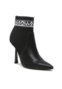 Karl Lagerfeld - Botki KARL LAGERFELD KL31353 Black Knit Textile. Kolor: czarny #1