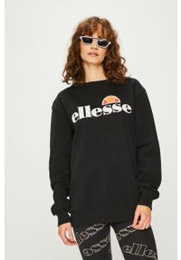 Ellesse Bluza damska kolor czarny z nadrukiem SGS03238-White. Okazja: na co dzień. Kolor: czarny. Materiał: dzianina. Wzór: nadruk. Styl: casual #4