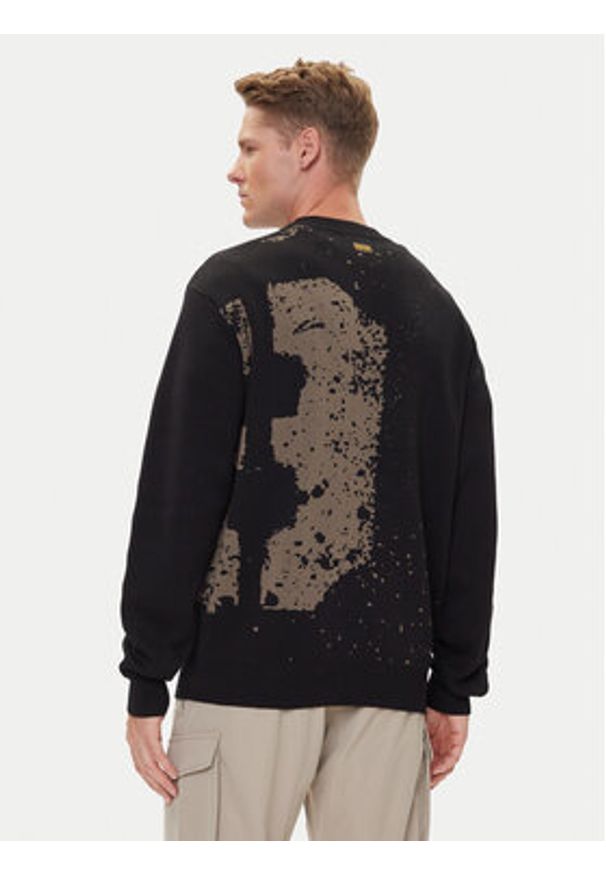 G-Star RAW - G-Star Raw Sweter Sprayed 89 D27772-D488 Czarny Relaxed Fit. Kolor: czarny. Materiał: bawełna
