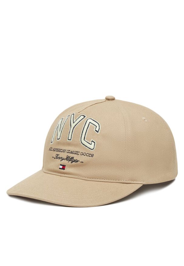 TOMMY HILFIGER - Tommy Hilfiger Czapka z daszkiem Flag Seasonal 5 Panel AM0AM13562 Beżowy. Kolor: beżowy. Materiał: bawełna, materiał