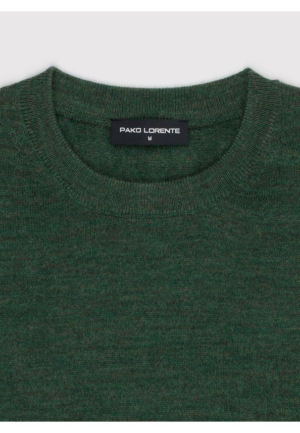 Pako Lorente - PAKO LORENTE – Zielony sweter męski z wełną. Okazja: na co dzień. Kolor: zielony. Materiał: wełna. Sezon: jesień. Styl: casual