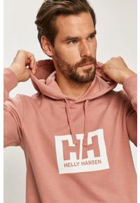 Helly Hansen Bluza bawełniana kolor różowy z kapturem z nadrukiem. Okazja: na co dzień. Typ kołnierza: kaptur. Kolor: różowy. Materiał: bawełna. Wzór: nadruk. Styl: casual #2