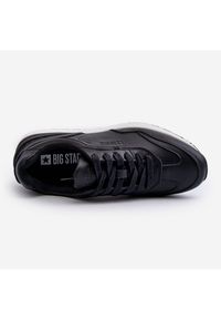 Big-Star - Sneakersy Męskie Skórzane Big Star NN174287 Czarne. Okazja: na co dzień. Kolor: czarny. Materiał: skóra