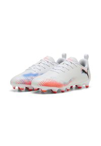 Puma - Młodzieżowe buty piłkarskie FUTURE 8 PLAY FG/AG PUMA White Black Glowing Red. Kolor: czerwony, biały, wielokolorowy, czarny. Sport: piłka nożna