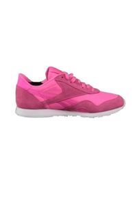 Buty do chodzenia damskie Reebok CL Nylon Slim Metal. Zapięcie: sznurówki. Kolor: biały, wielokolorowy. Materiał: materiał, tkanina, syntetyk, guma. Szerokość cholewki: normalna. Model: Reebok Nylon. Sport: turystyka piesza