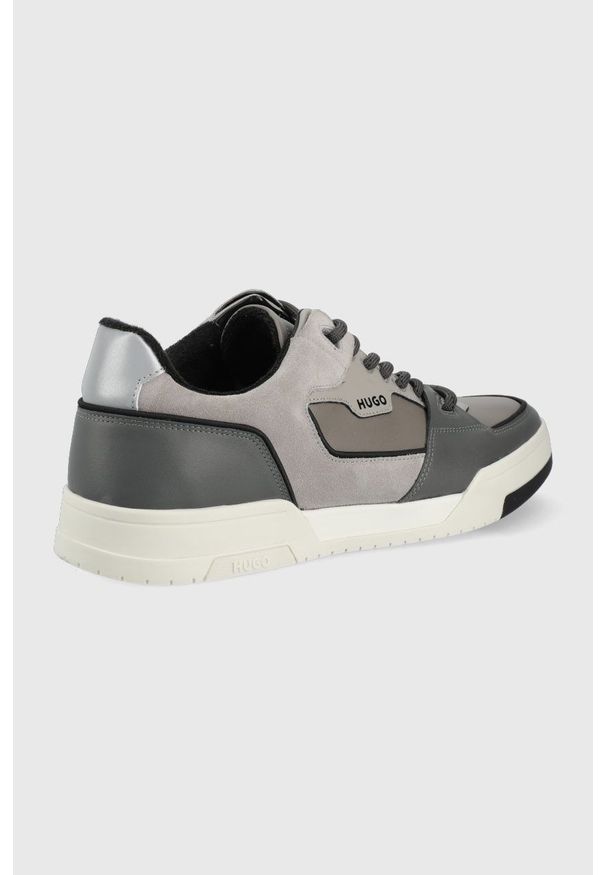 Hugo - HUGO sneakersy Seth kolor szary. Nosek buta: okrągły. Zapięcie: sznurówki. Kolor: szary. Materiał: guma