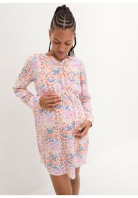 bonprix - Sukienka ciążowa i do karmienia, ze zrównoważonej wiskozy. Kolekcja: moda ciążowa. Kolor: biały. Materiał: wiskoza. Wzór: kwiaty #1