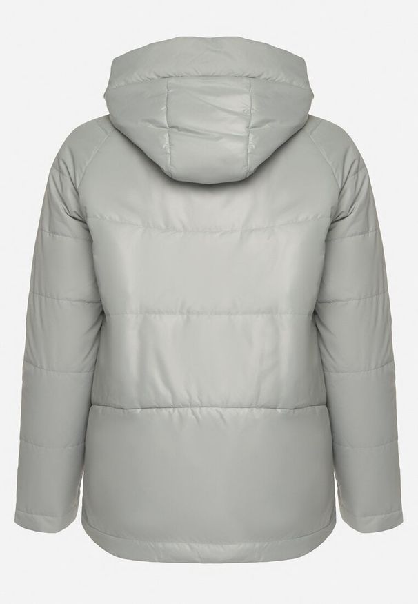 Born2be - Miętowa Pikowana Kurtka o Pudełkowym Kroju z Szerokim Kołnierzem Evindas. Okazja: na spotkanie biznesowe, do pracy. Kolor: miętowy. Materiał: jeans, materiał. Styl: elegancki, klasyczny, biznesowy