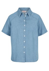 Koszula dżinsowa z krótkim rękawem bonprix jasnoniebieski. Kolor: niebieski. Długość rękawa: krótki rękaw. Długość: krótkie #1