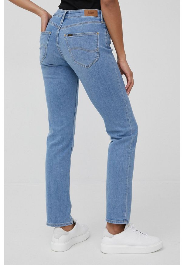 Lee jeansy MARION STRAIGHT MID CHARLY damskie medium waist. Kolor: niebieski