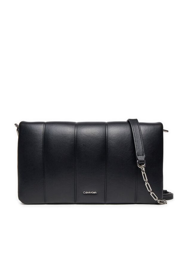 Calvin Klein Torebka Line Quilt Shoulder Bag K60K612787 Czarny. Kolor: czarny. Materiał: skórzane