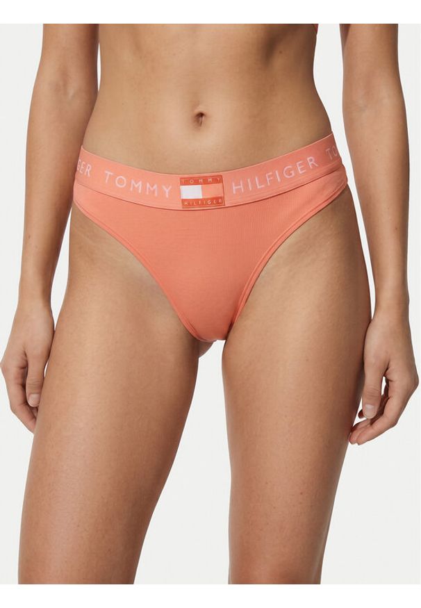 TOMMY HILFIGER - Tommy Hilfiger Stringi Heritage Tonal UW0UW06039 Pomarańczowy. Kolor: pomarańczowy. Materiał: bawełna