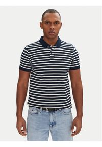 Tommy Jeans Polo DM0DM20676 Granatowy Slim Fit. Typ kołnierza: polo. Kolor: niebieski. Materiał: bawełna