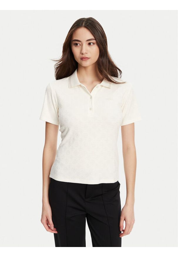 Guess Polo V5YP01 KCX12 Kremowy Regular Fit. Typ kołnierza: polo. Kolor: kremowy. Materiał: syntetyk