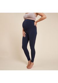 KIMJALY - Legginsy Do Jogi Ciążowe Granatowe. Stan: podwyższony. Kolekcja: moda ciążowa. Kolor: niebieski. Materiał: materiał, poliester, elastan, poliamid. Sport: joga i pilates