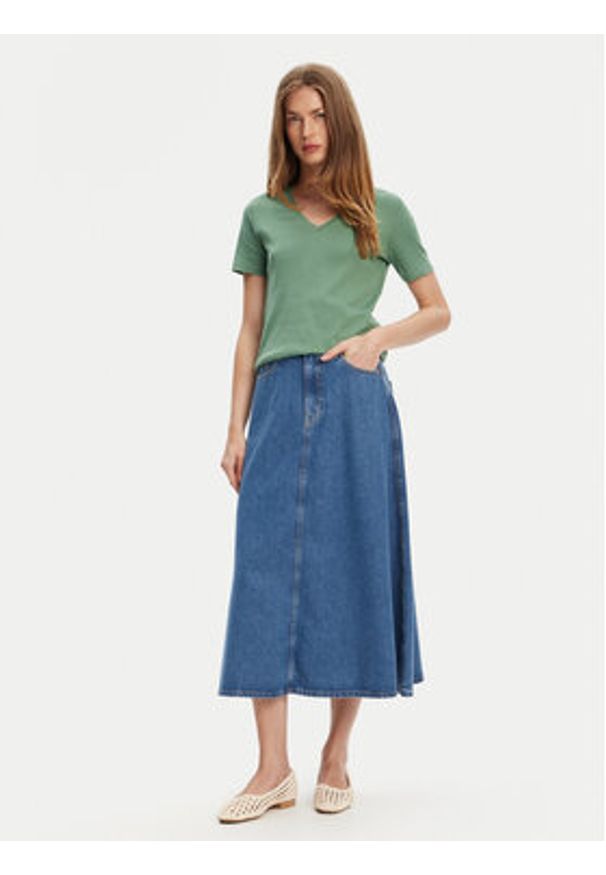 United Colors of Benetton - United Colors Of Benetton Spódnica jeansowa 43C8D004K Niebieski Regular Fit. Kolor: niebieski. Materiał: bawełna